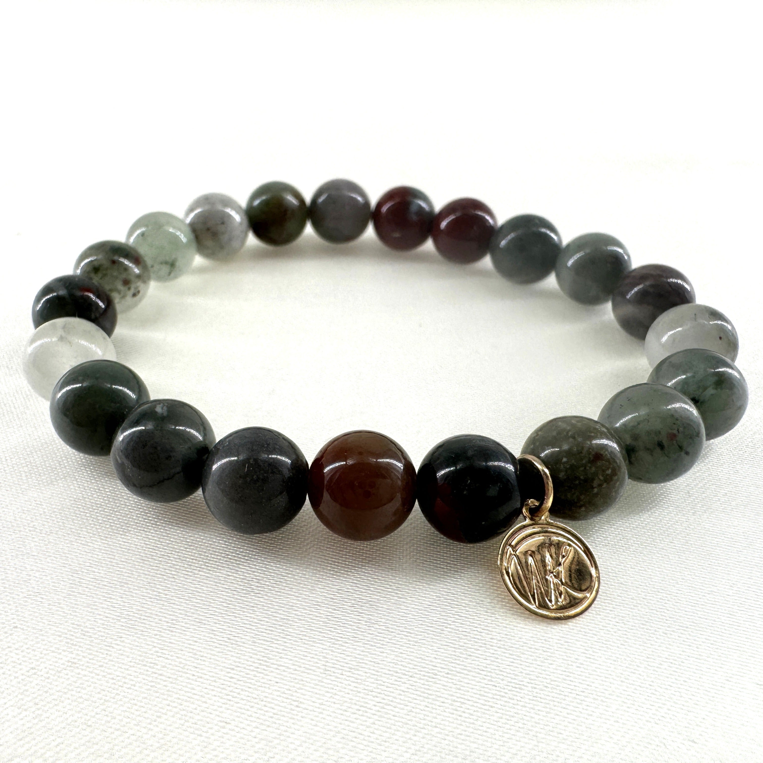 Bloodstone Healing Crystal - Stretch Bracelet, 8mm