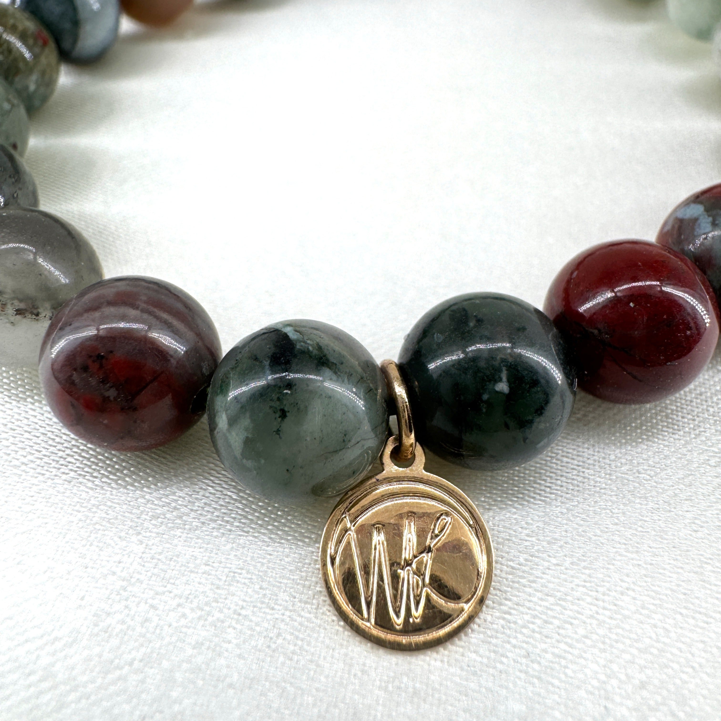 Bloodstone Healing Crystal - Stretch Bracelet, 8mm