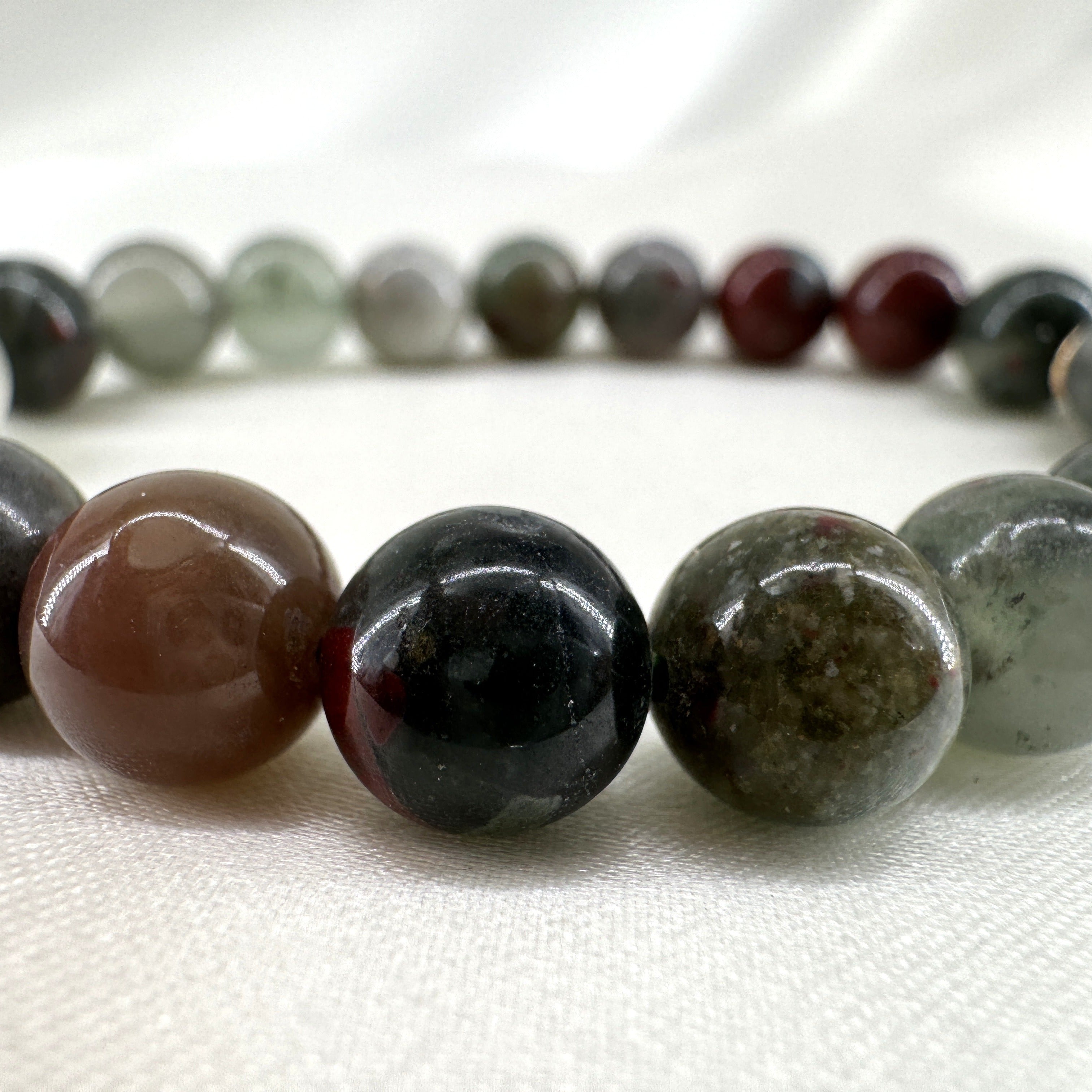 Bloodstone Healing Crystal - Stretch Bracelet, 8mm