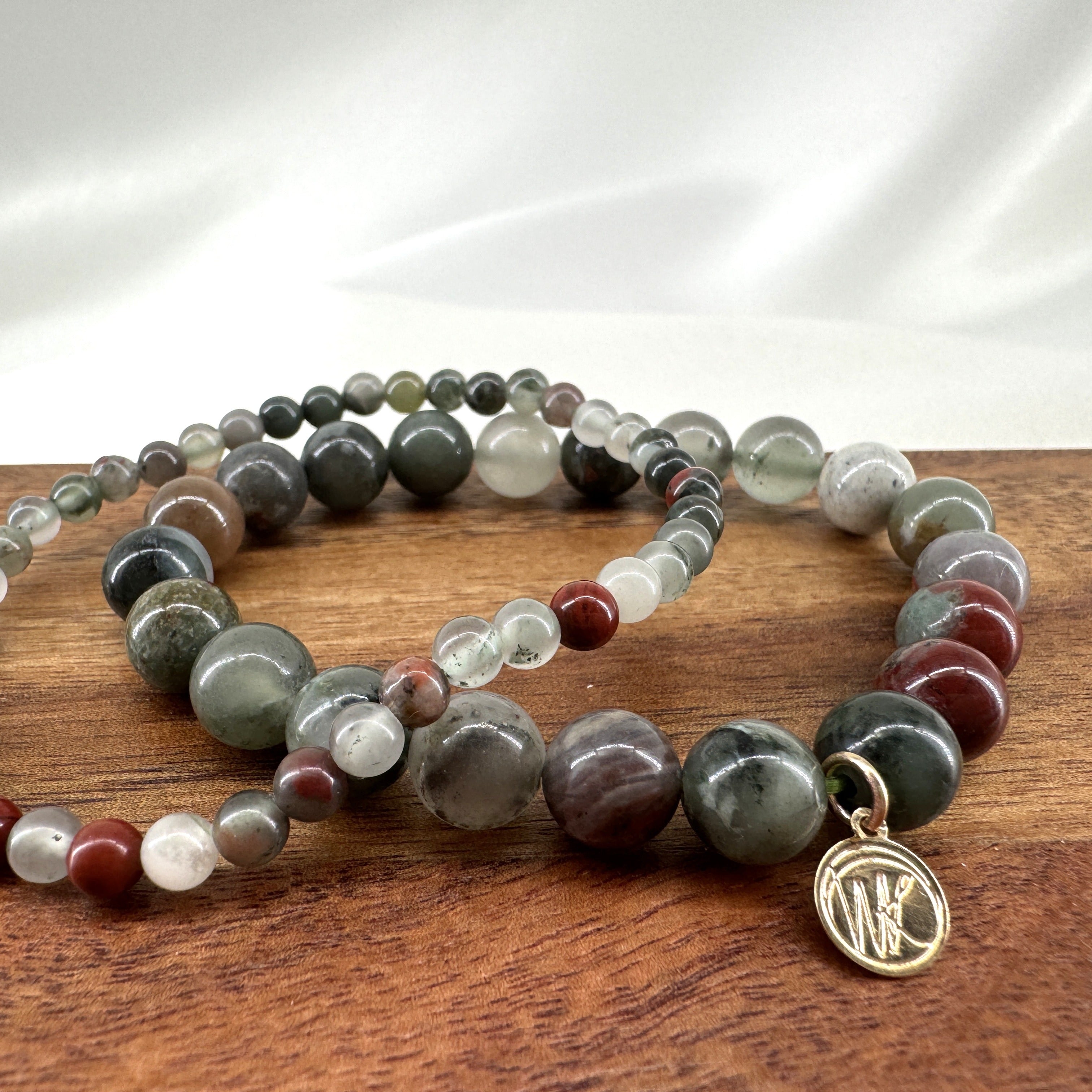 Bloodstone Healing Crystal - Stretch Bracelet, 8mm