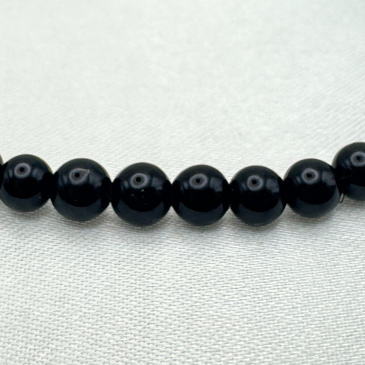 Black Tourmaline Healing Crystal - Stretch Bracelet, 4mm