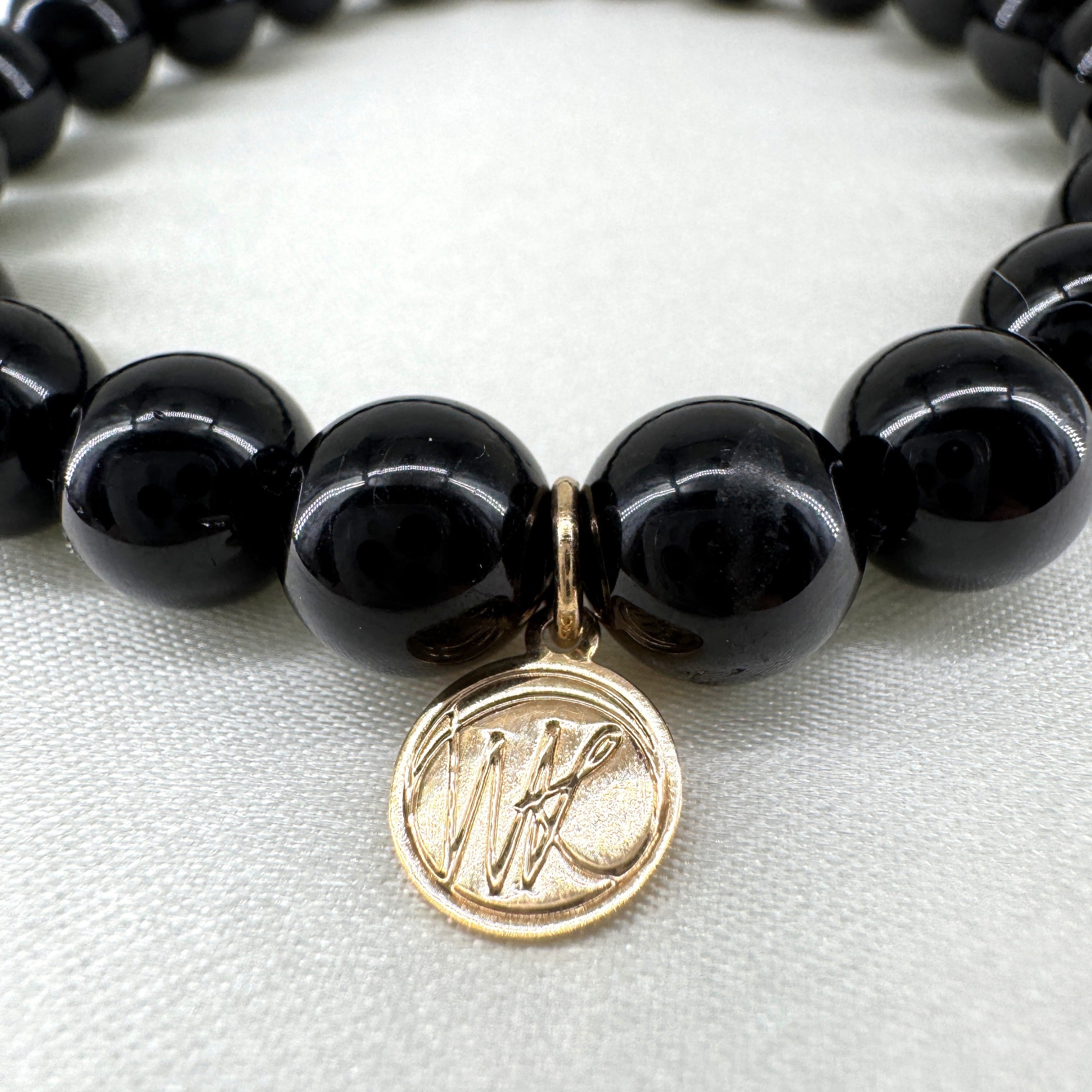 Black Tourmaline Healing Crystal - Stretch Bracelet, 8mm