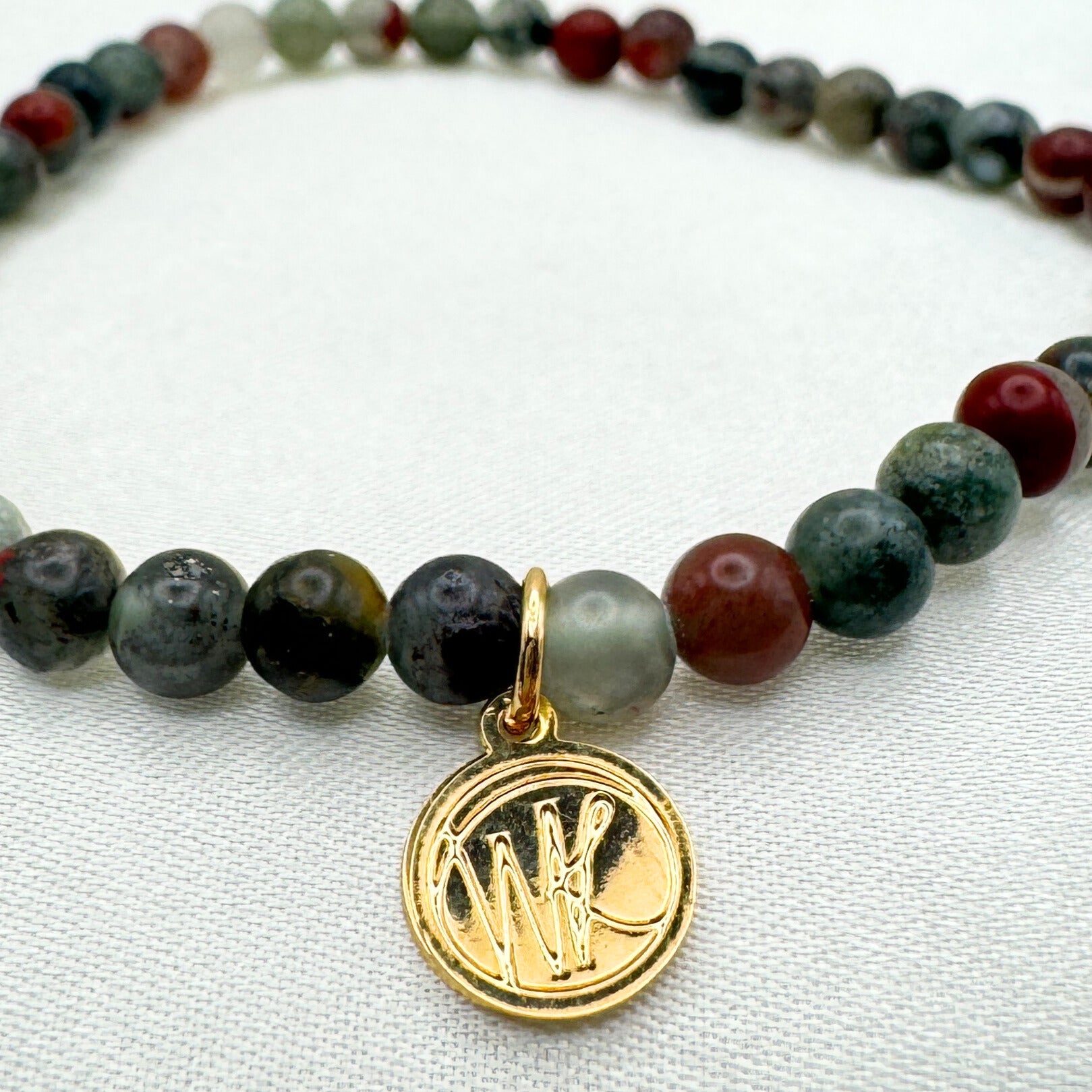 Bloodstone Healing Crystal - Stretch Bracelet, 4mm