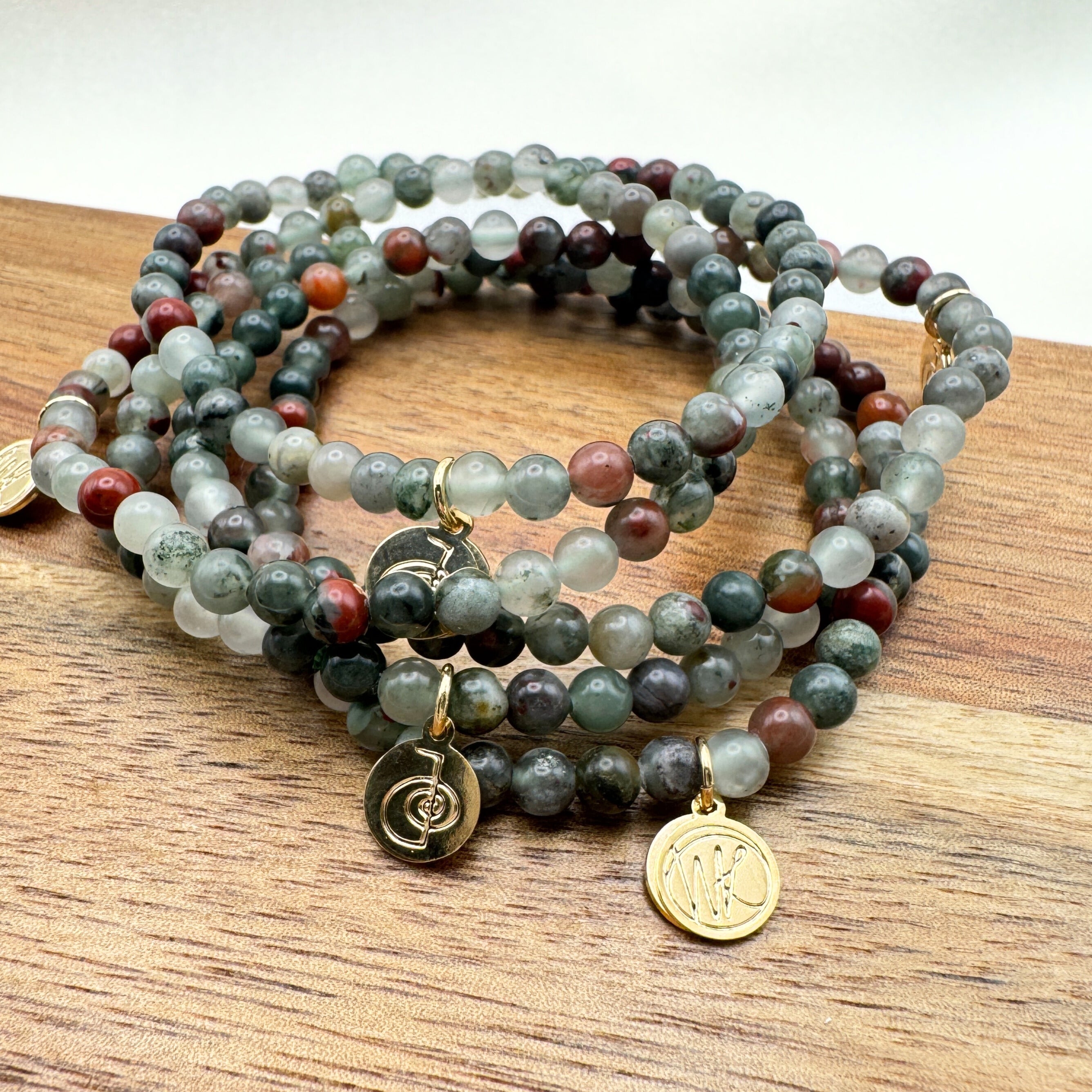 Bloodstone Healing Crystal - Stretch Bracelet, 4mm