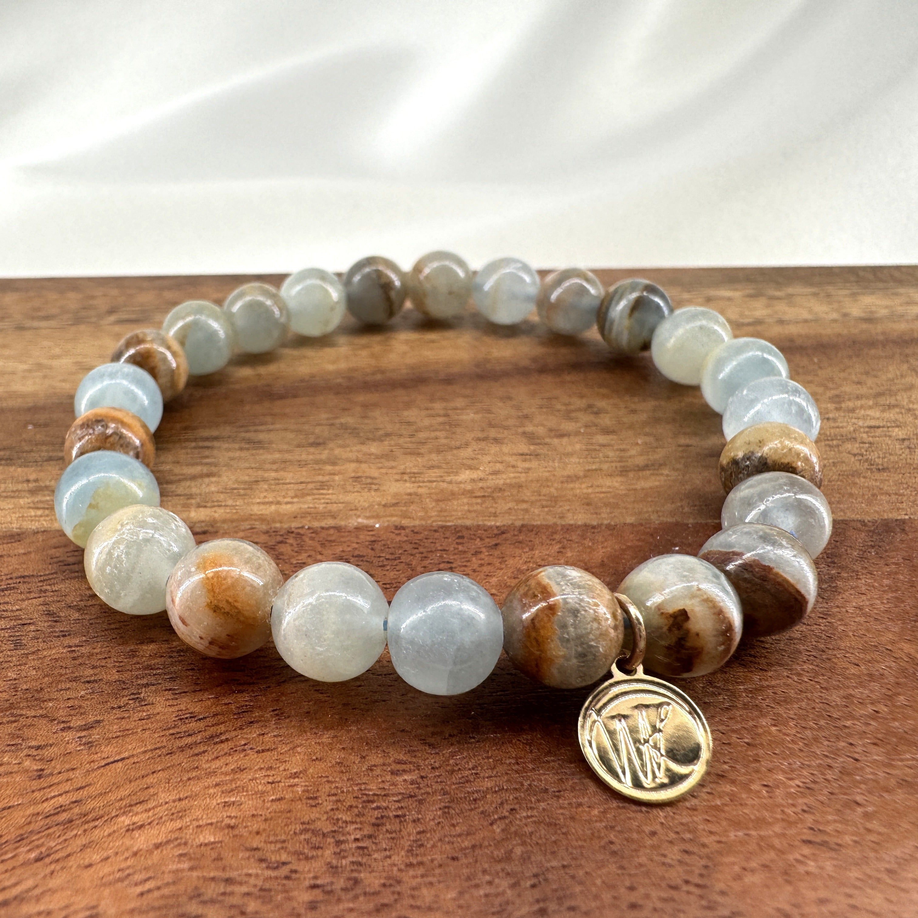 Blue Onyx Healing Crystal - Stretch Bracelet, 8mm