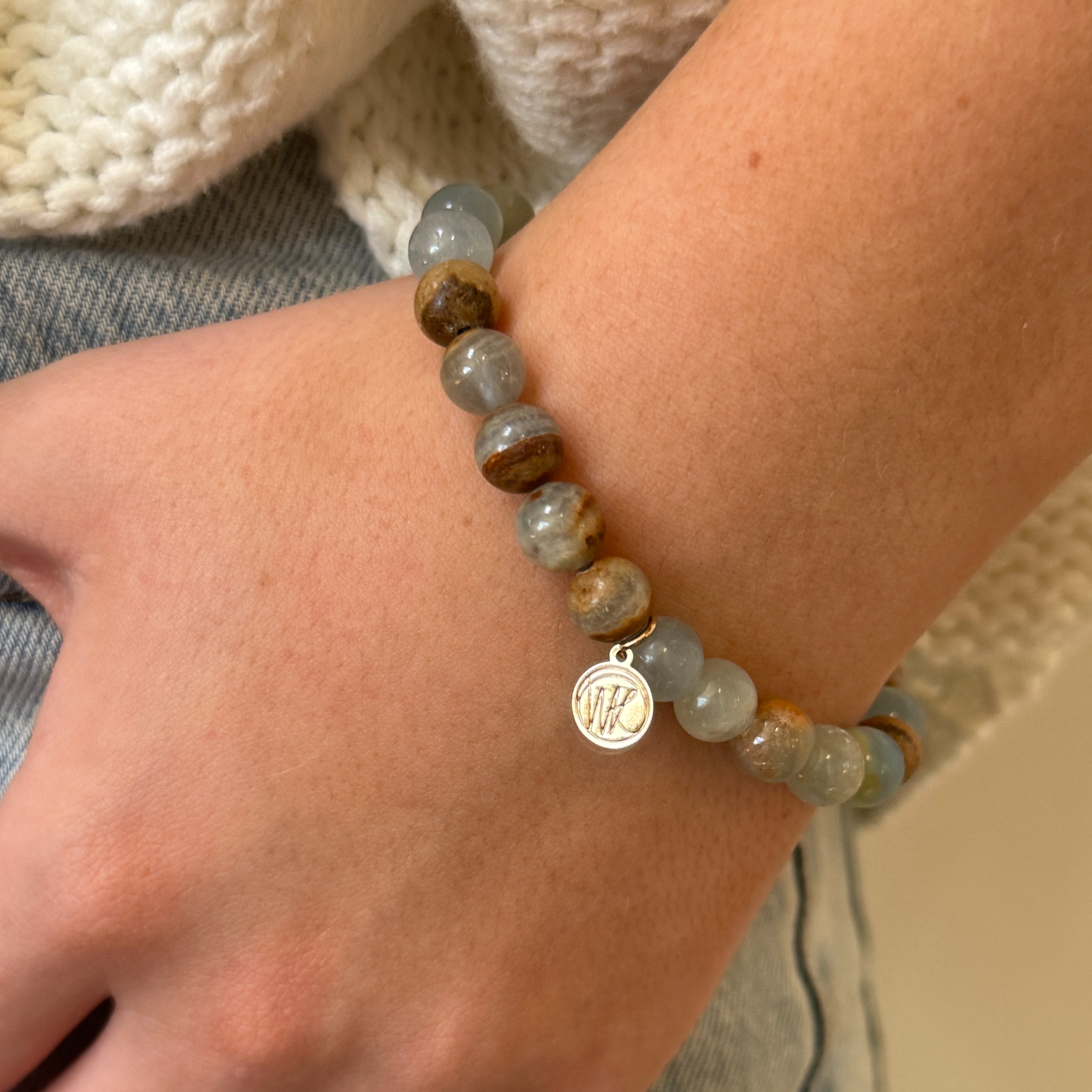 Blue Onyx Healing Crystal - Stretch Bracelet, 8mm