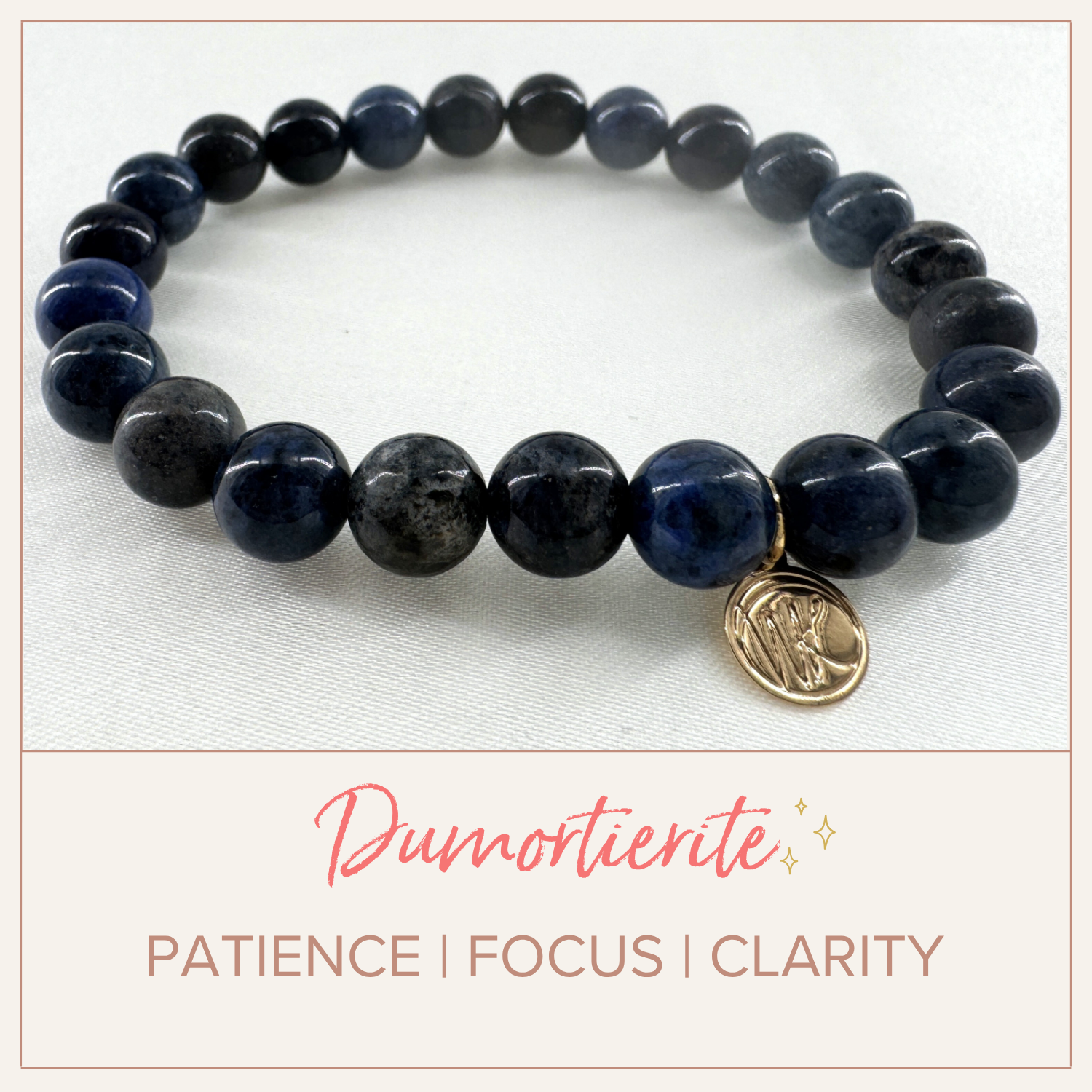 Dumortierite Healing Crystal - Stretch Bracelet, 8mm