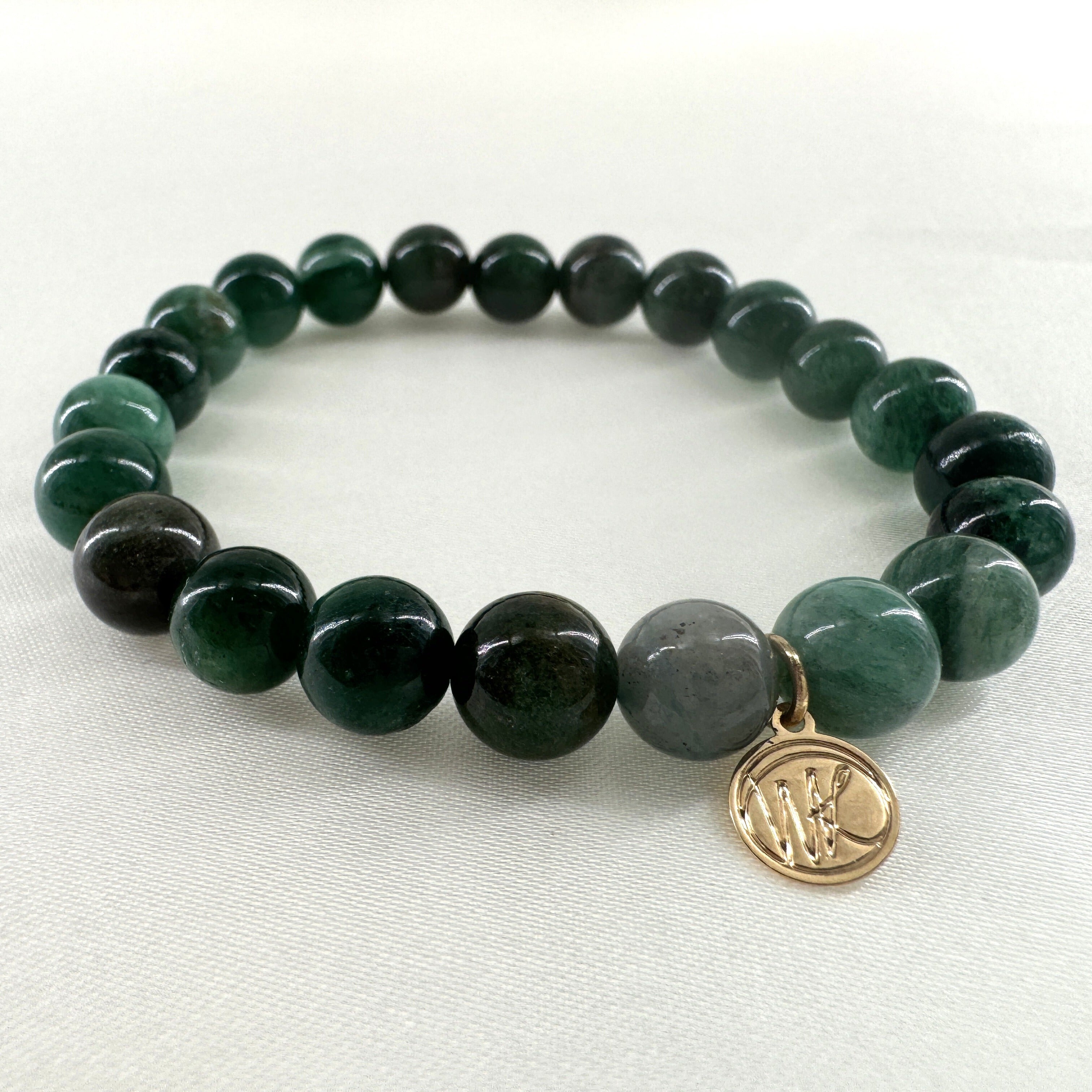 Green Mica Healing Crystal - Stretch Bracelet, 8mm