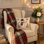 Holiday Happy Silver and Gold arrangement styled in a living room