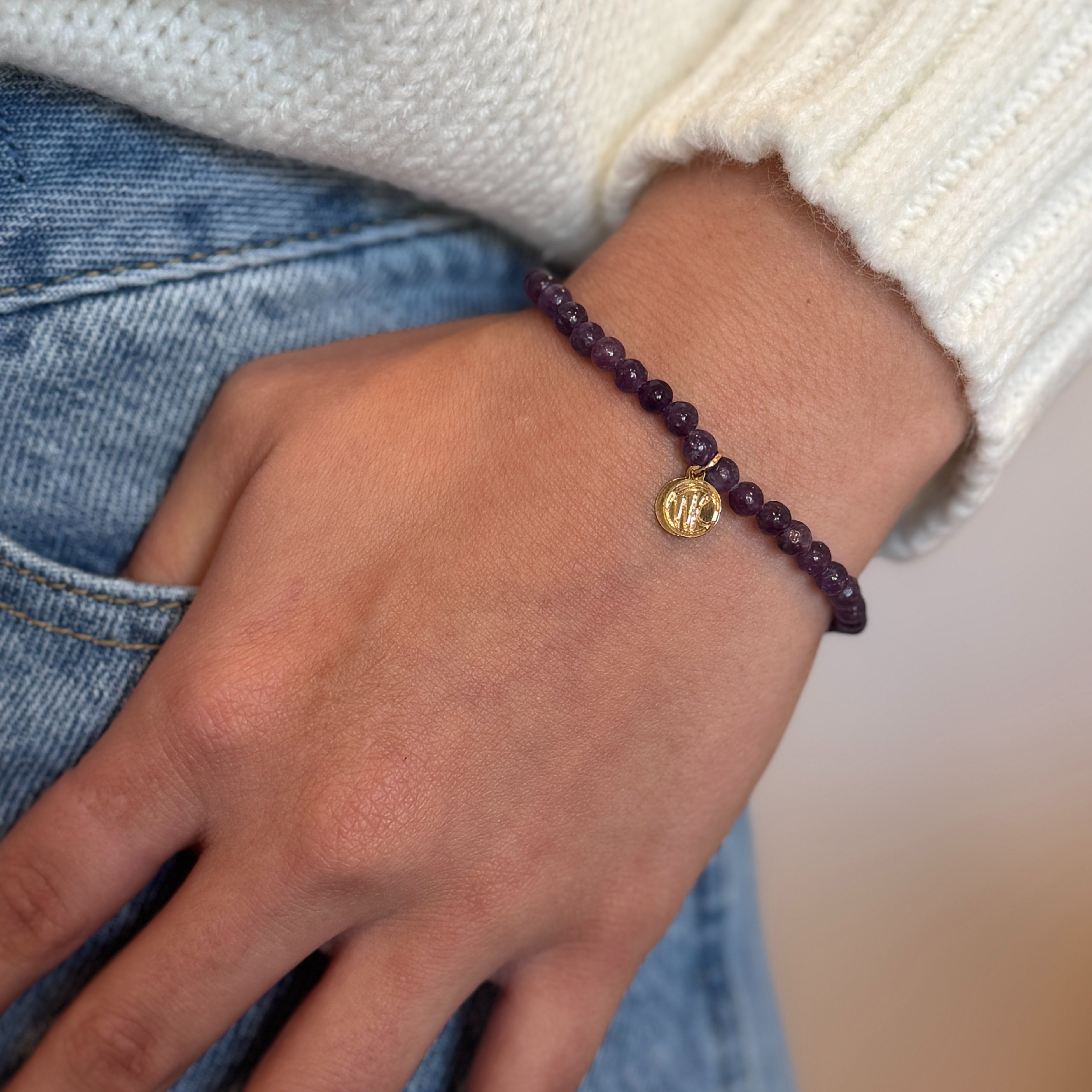 Lepidolite Healing Crystal - Stretch Bracelet, 4mm
