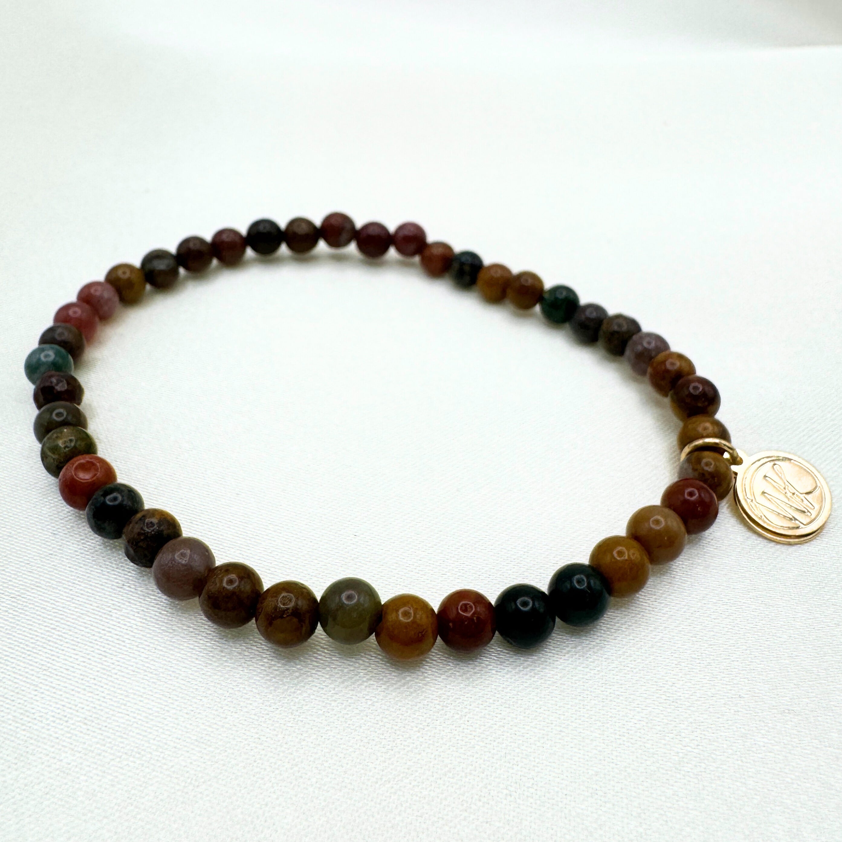Ocean Jasper Healing Crystal - Stretch Bracelet, 4mm