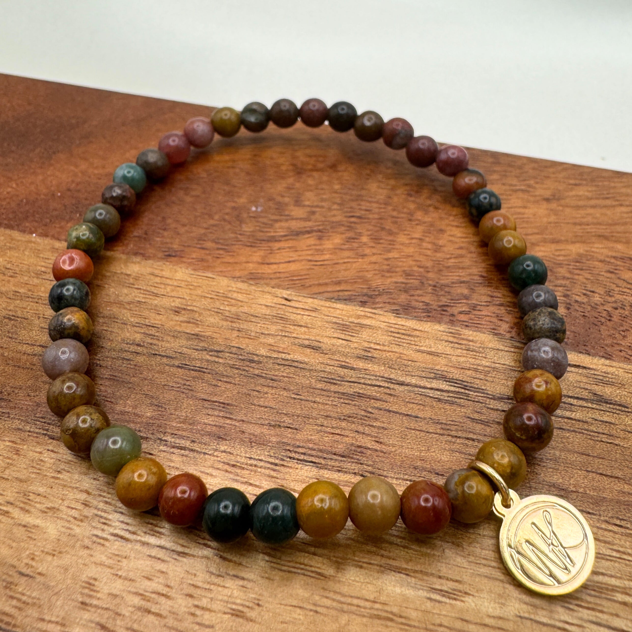 Ocean Jasper Healing Crystal - Stretch Bracelet, 4mm