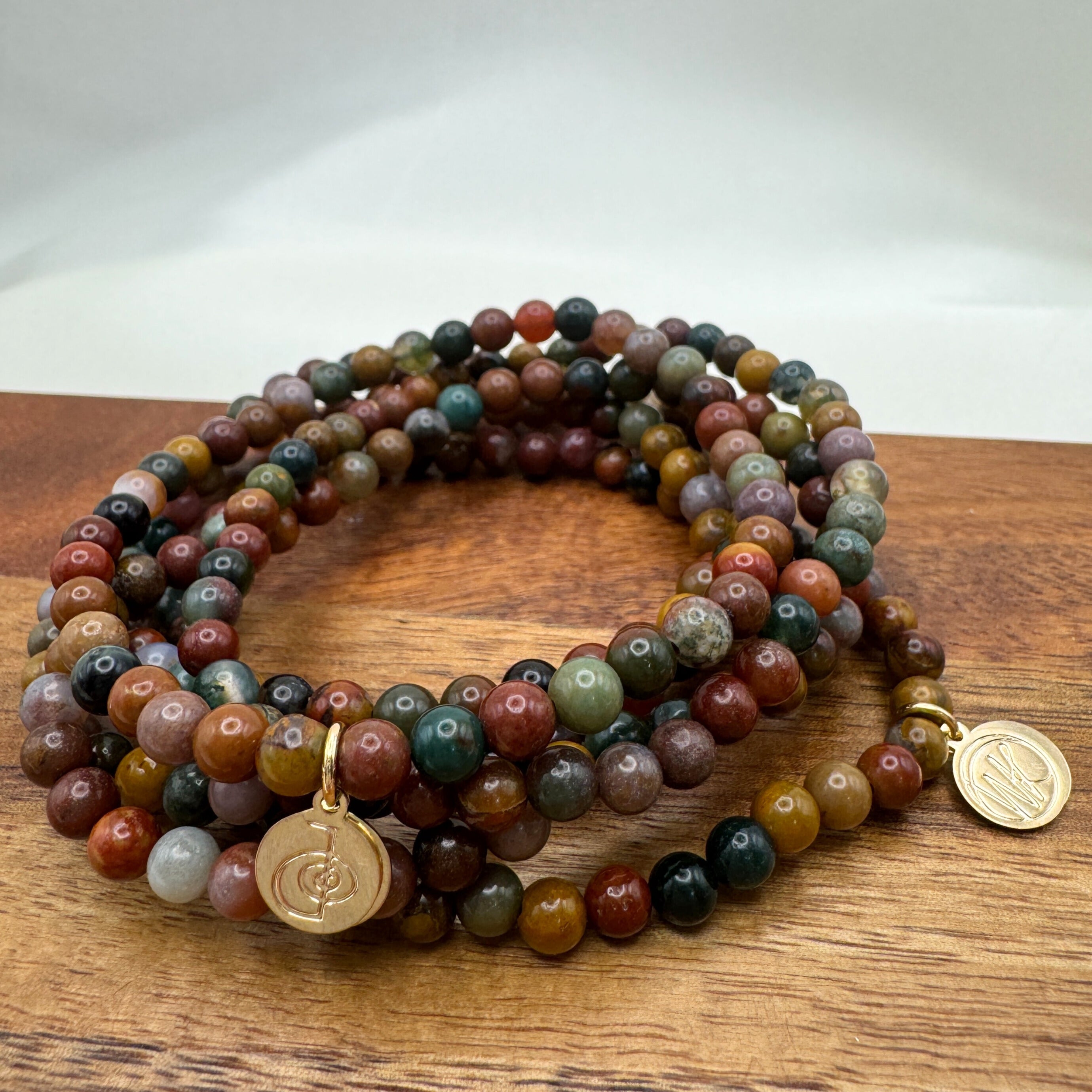 Ocean Jasper Healing Crystal - Stretch Bracelet, 4mm