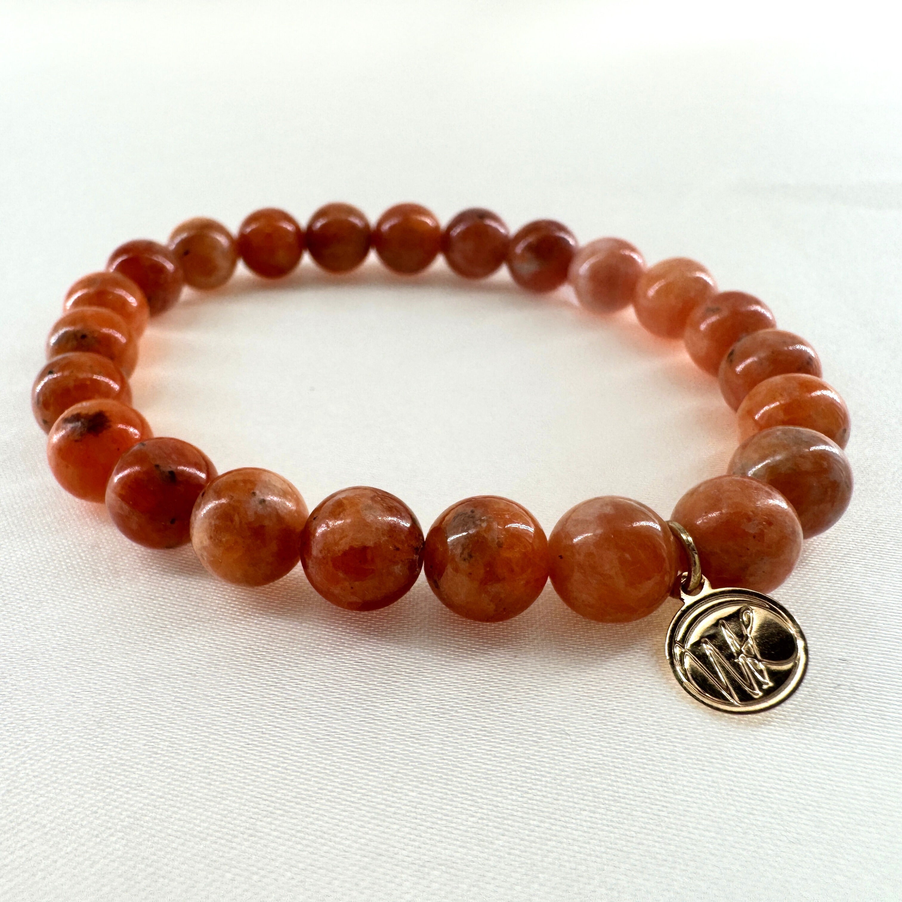Orange Calcite Healing Crystal - Stretch Bracelet, 8mm