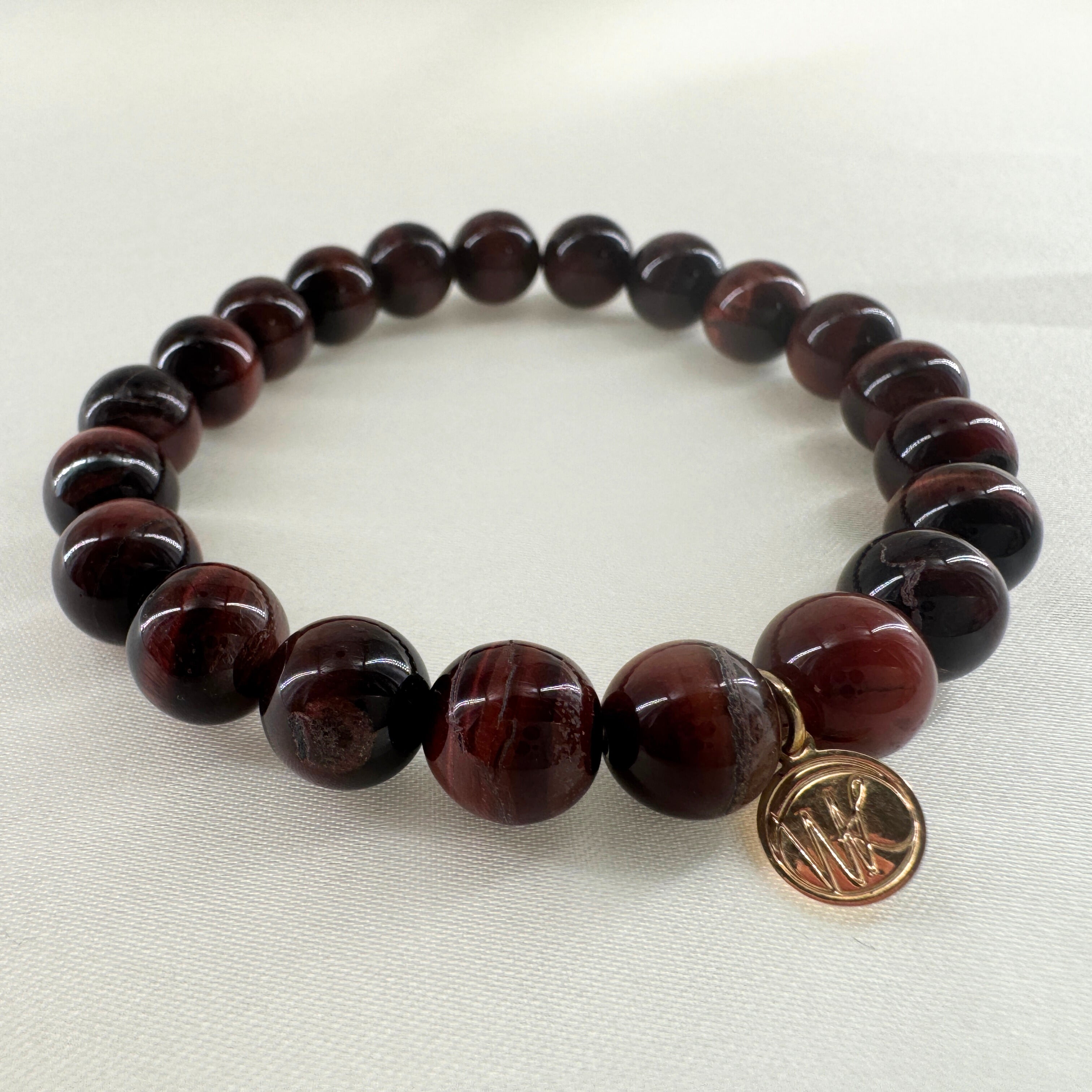 Red Tiger Eye Healing Crystal - Stretch Bracelet, 8mm