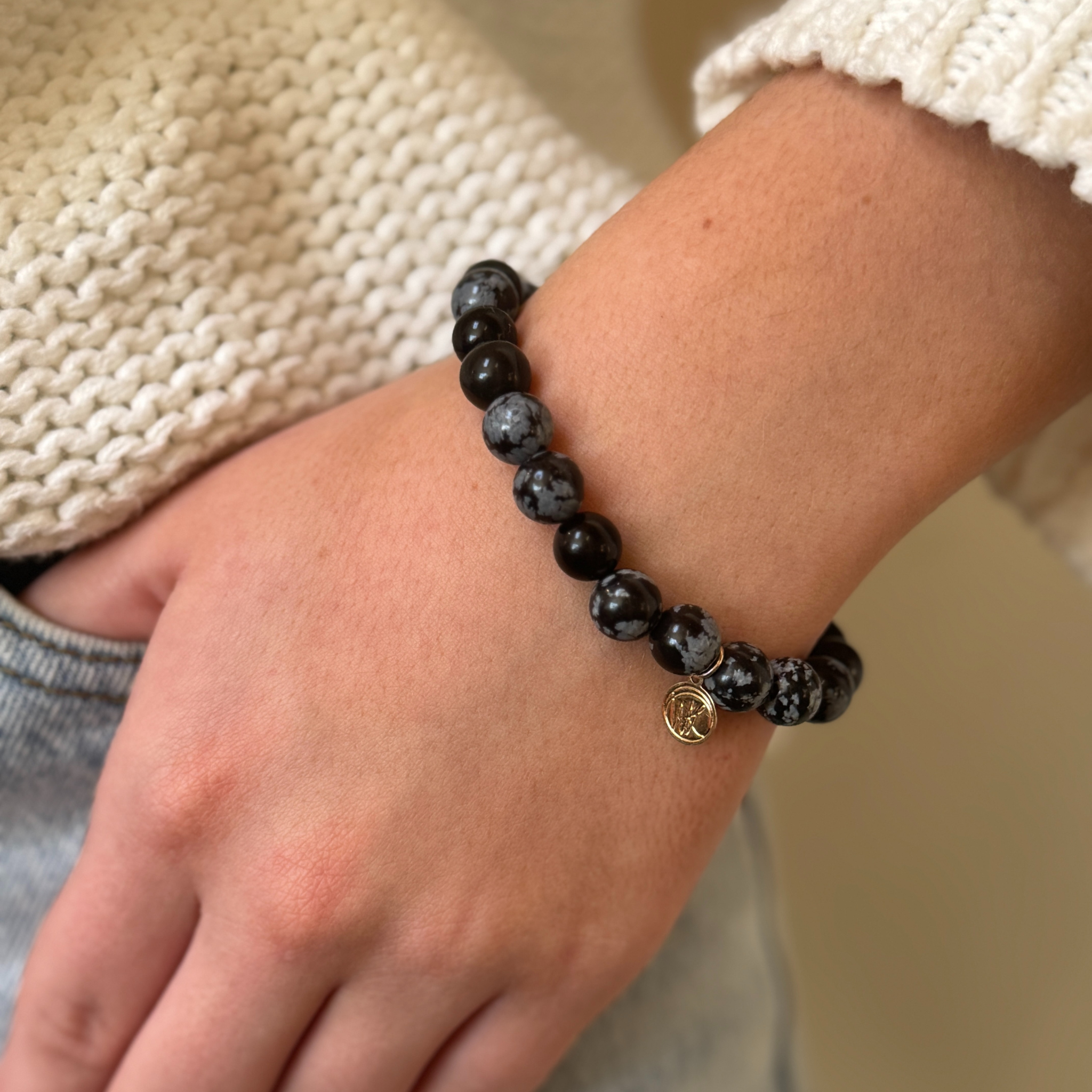 Snowflake Obsidian Bracelet