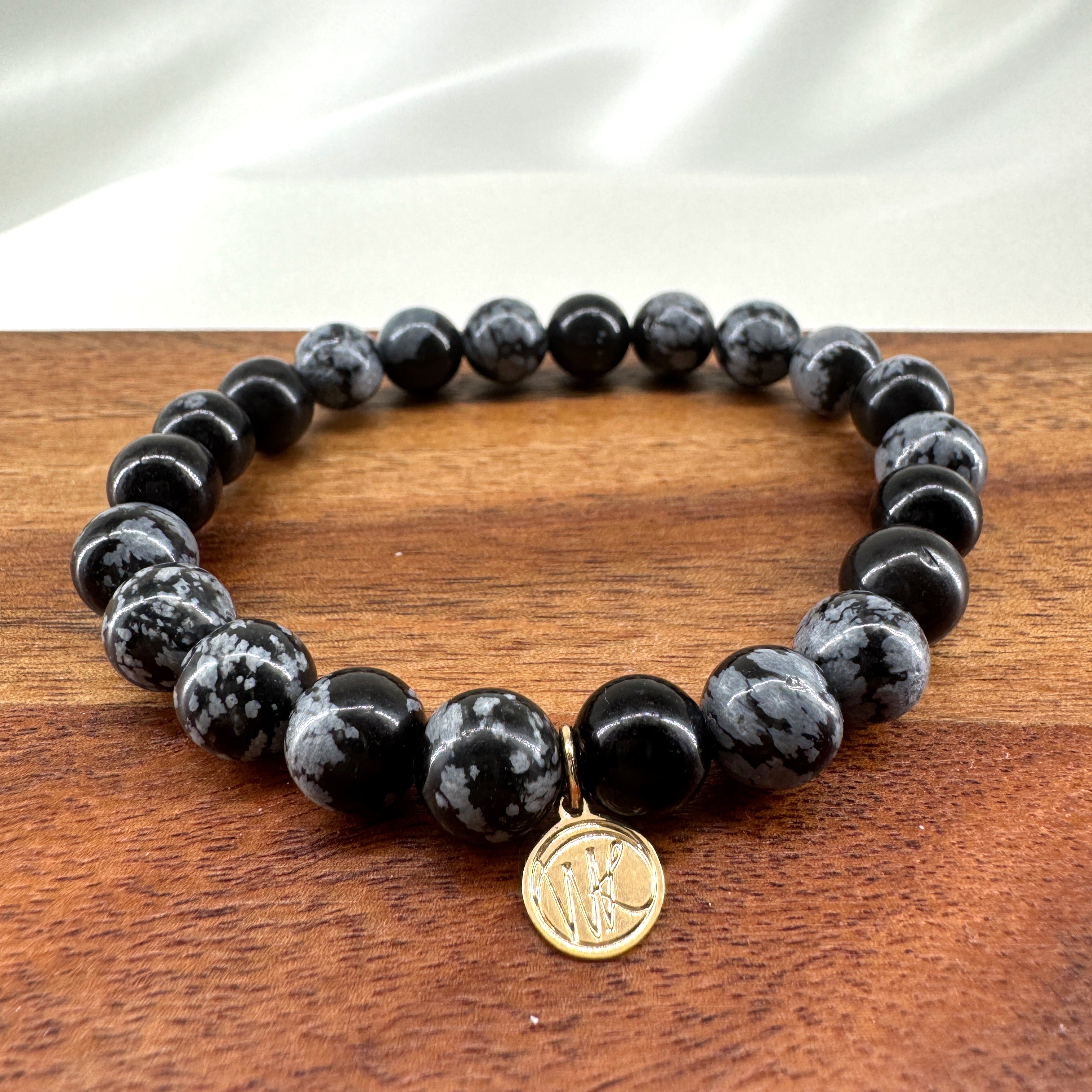 Snowflake Obsidian Bracelet